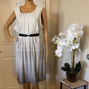 Perceptions New York Sleeveless Dress Polka Dot XL